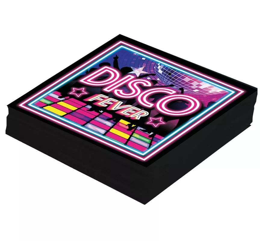 Translation missing: en.Pack de 12 Servilletas Disco Fever de 33x33 cm