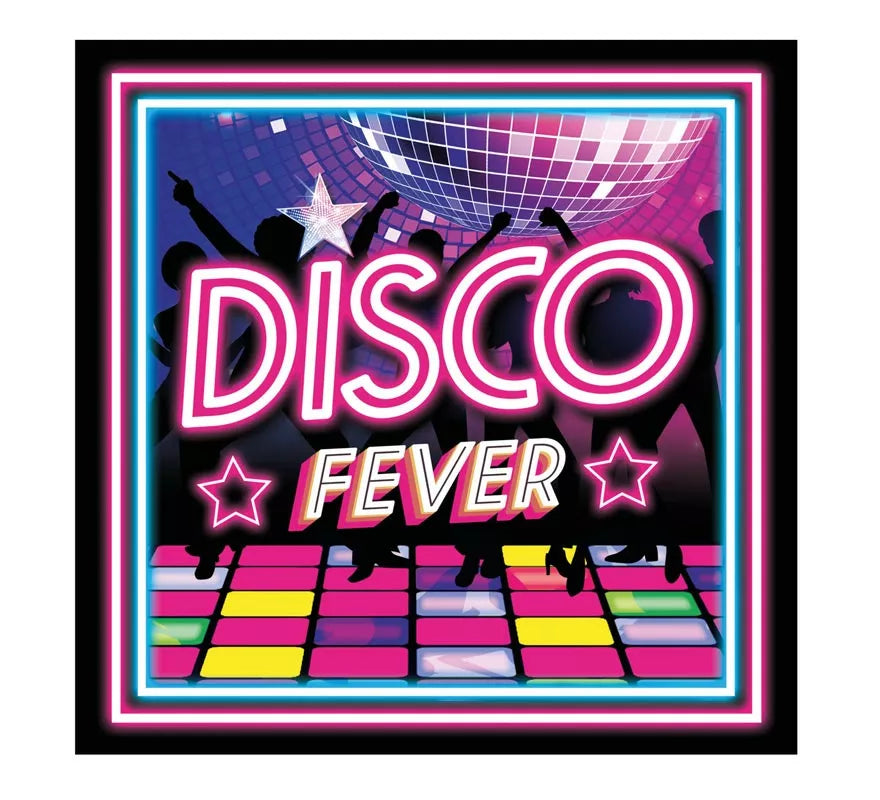 Pack de 12 Servilletas Disco Fever de 33x33 cm