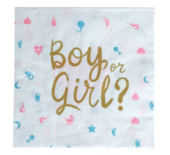 Pack of 12 It's a Boy or it's a Girl Napkins