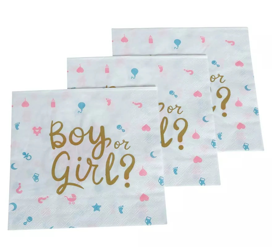 Translation missing: en.Pack de 12 Servilletas It's a Boy or it's a Girl
