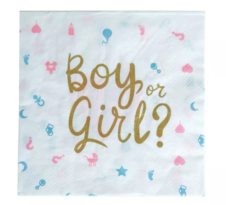 Translation missing: en.Pack de 12 Servilletas It's a Boy or it's a Girl