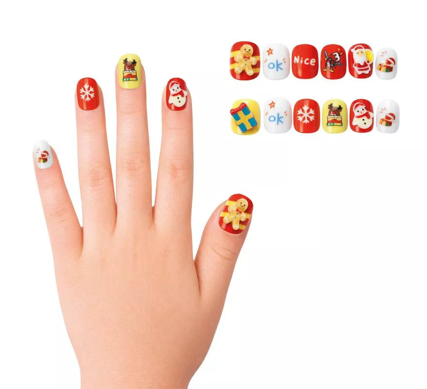 Translation missing: en.Pack de 12 Uñas Adhesivas Navideñas para niña