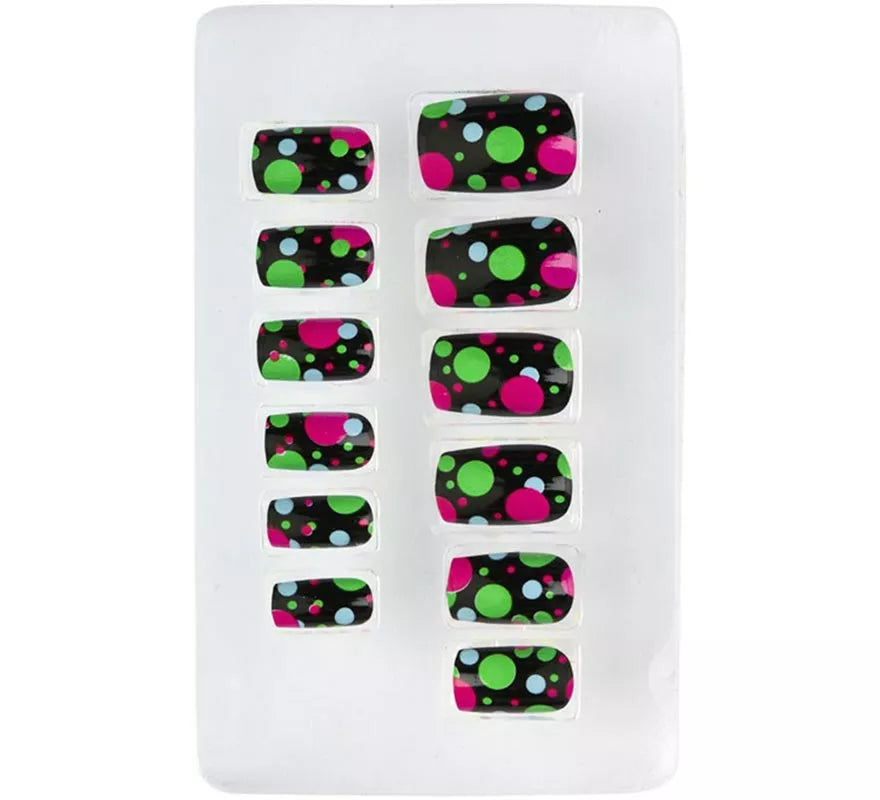 Translation missing: en.Pack de 12 Uñas Autoadhesivas de Bolitas neón