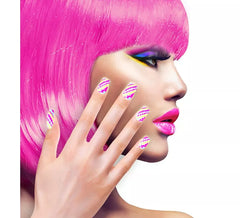 Pack of 12 Self-Adhesive Neon Stripe Nails