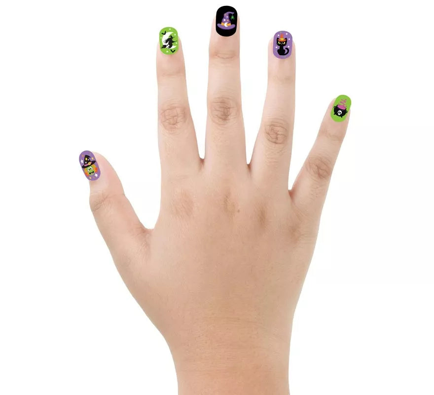 Translation missing: en.Pack de 12 Uñas Bruja con Adhesivo Infantil
