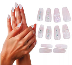 Pack of 12 Rhinestone Nails for Women