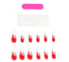 Pack of 12 Fake Blood False Nails