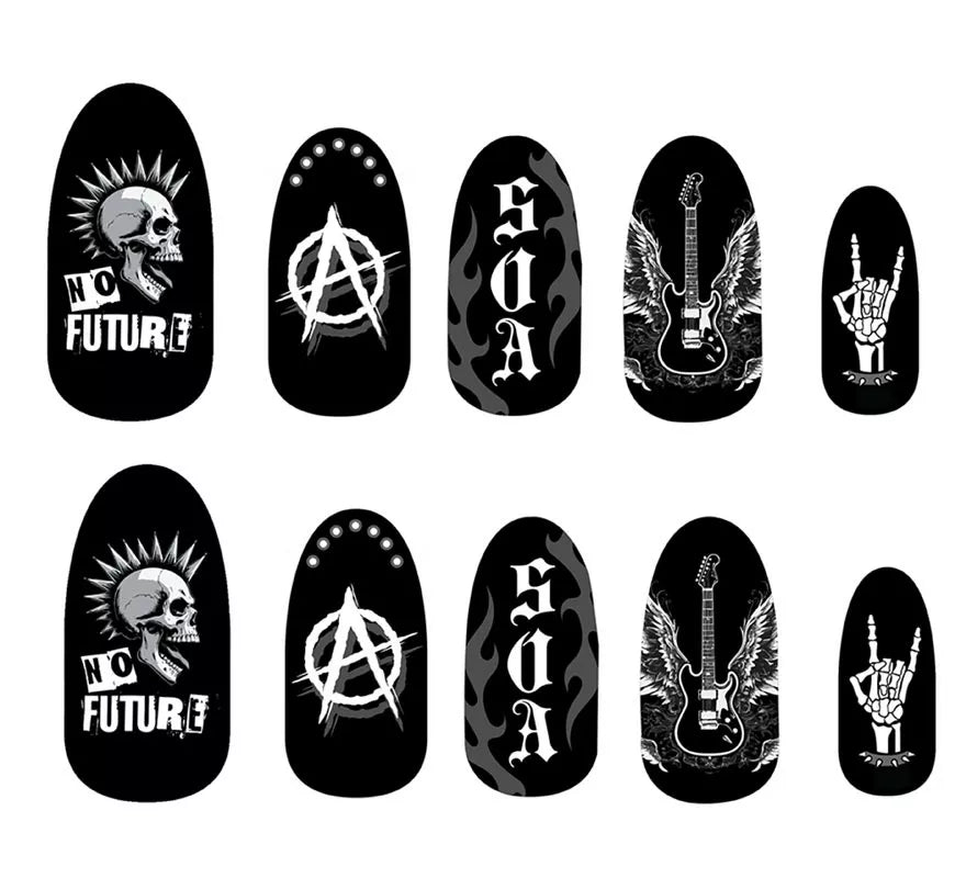 Pack de 12 Uñas Punk con Pegamento