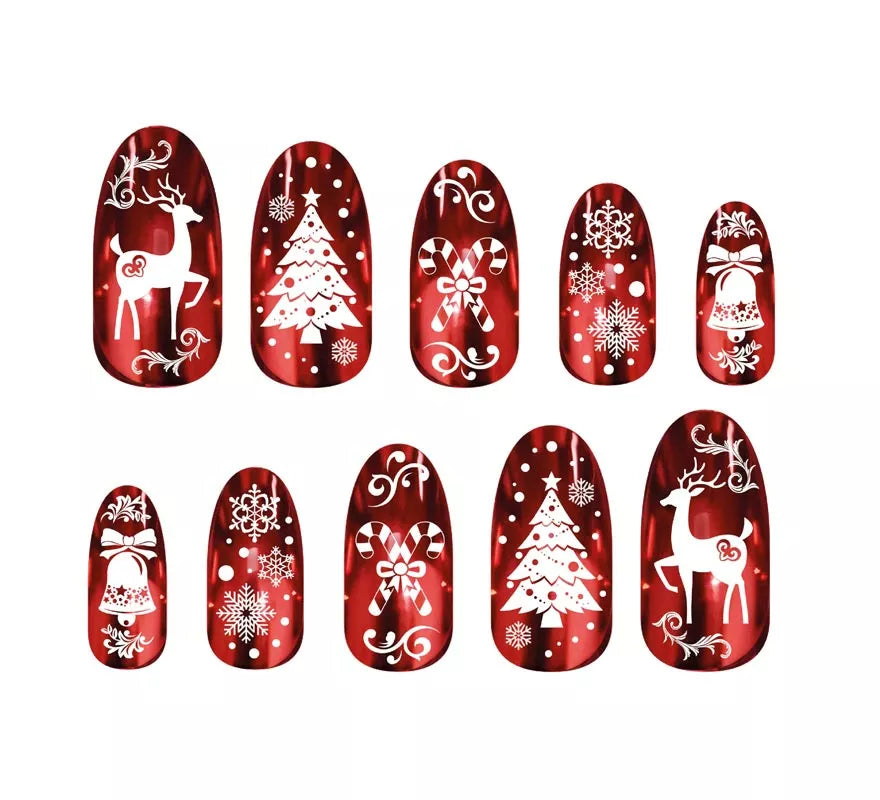 Pack de 12 Uñas rojas con glue