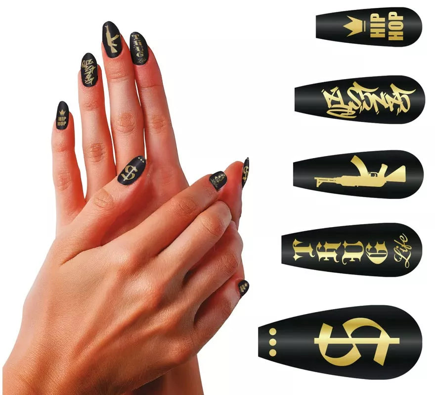 Pack de 12 Uñas Thug Life