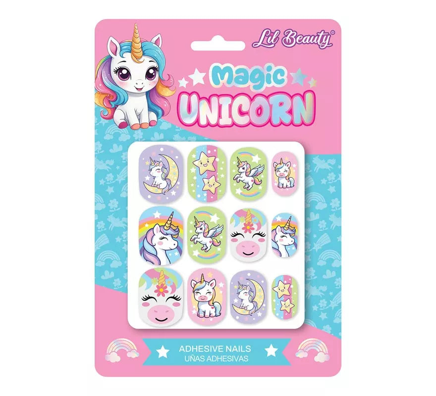 Pack de 12 Uñas Unicornios para niña