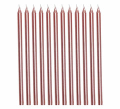 Pack of 12 Gold and Pink Candles of 13 cm