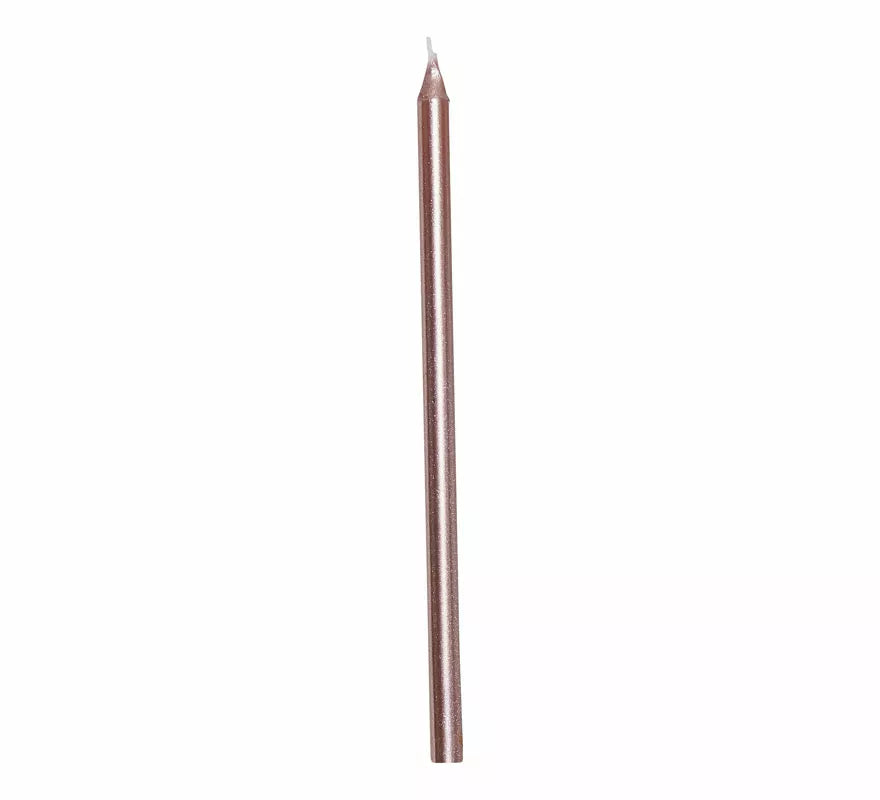 Pack de 12 Velas Oro y Rosa de 13 cm