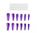 Pack de 13 Uñas Autoadhesivas efecto metal morada
