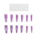 Pack de 13 Uñas Autoadhesivas efecto metal rosa