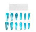 Pack de 13 Uñas Autoadhesivas efecto metal turquesa