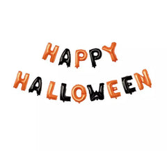 Pack of 14 Black and Orange Happy Halloween Balloons of 40 cm