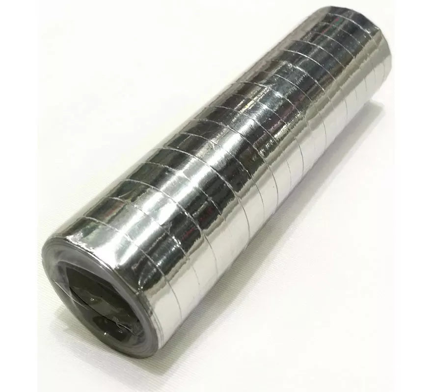 Pack de 18 Serpentinas Metalizadas color Plata de 4m