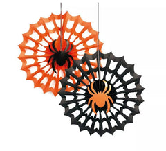 Pack of 2 Halloween paper fans of 30 cm