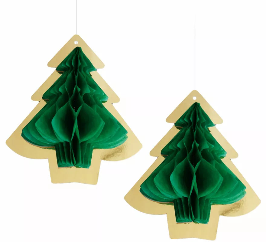 Translation missing: en.Pack de 2 Colgantes Panal de Árbol de Navidad de 15 cm