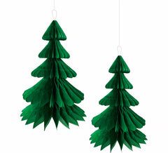 Pack of 2 Honeycomb Christmas Tree Ornaments