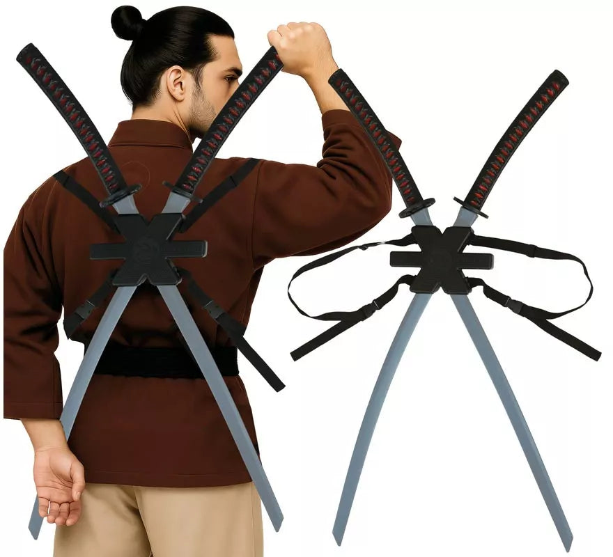 Translation missing: en.Pack de 2 Espadas Samurái para Espalda de 95 cm de Plástico