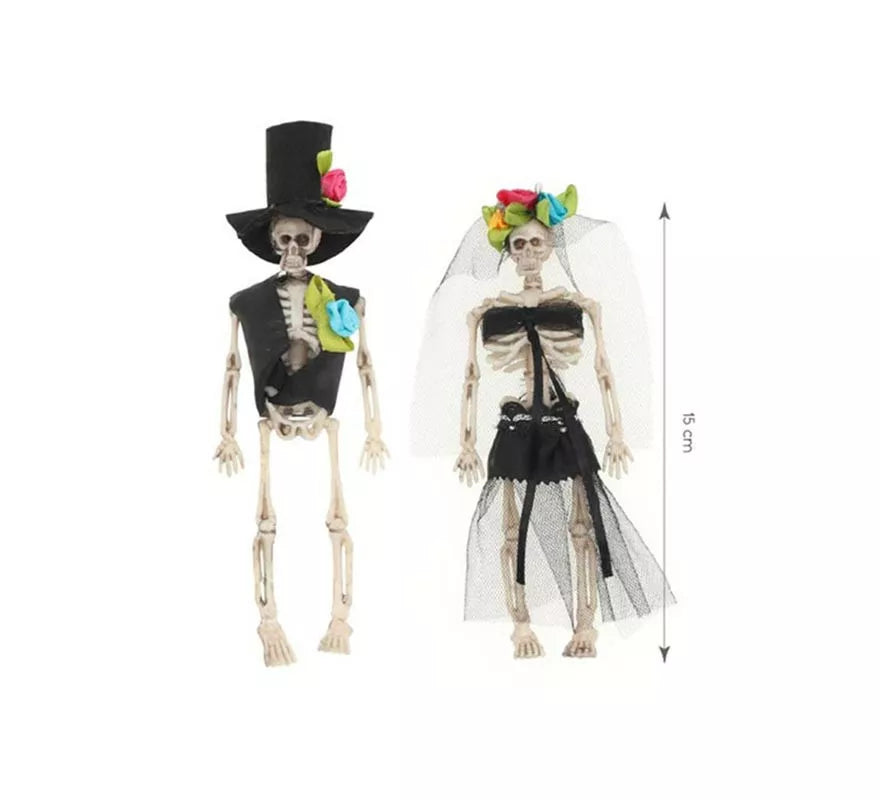 Pack de 2 Esqueletos Novios de 15 cm