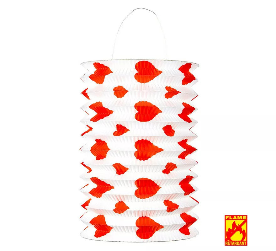 Translation missing: en.Pack de 2 Farolillos de Corazones Rojos Pirorretardante de 16x28 cm