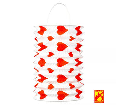 Pack of 2 Flame Retardant Red Heart Lanterns of 16x28 cm