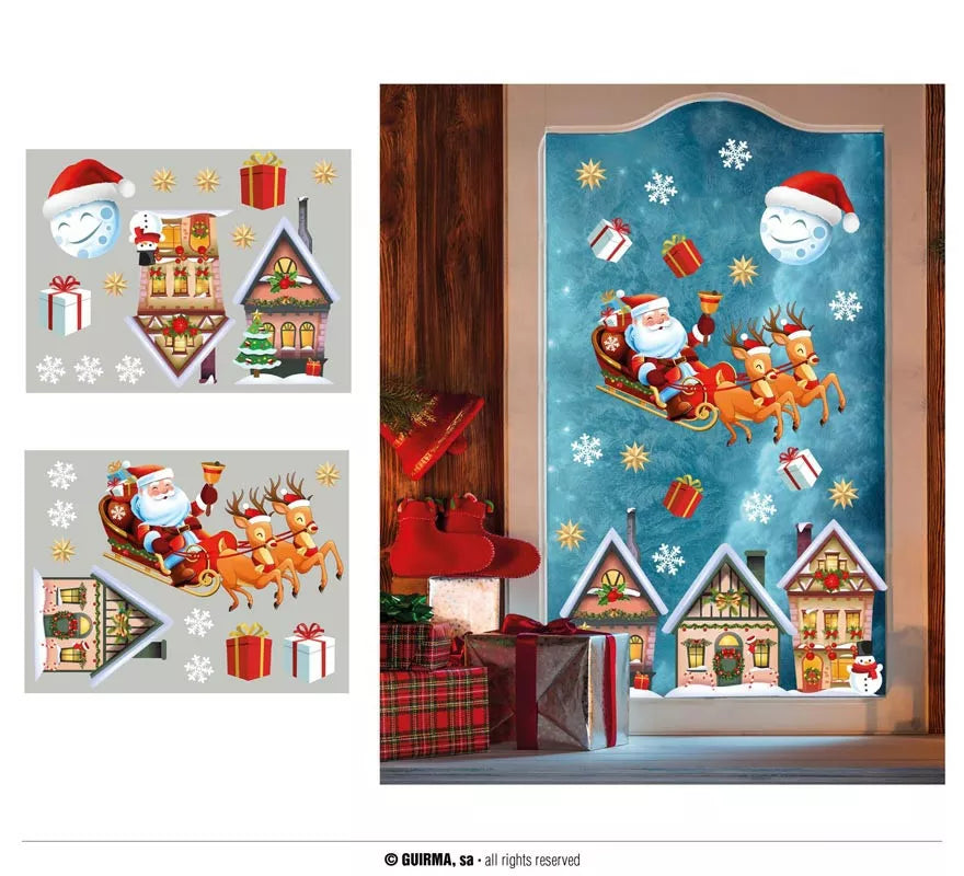 Pack de 2 Hojas Electroestáticas de Ventana Navidad de 30x40 cm
