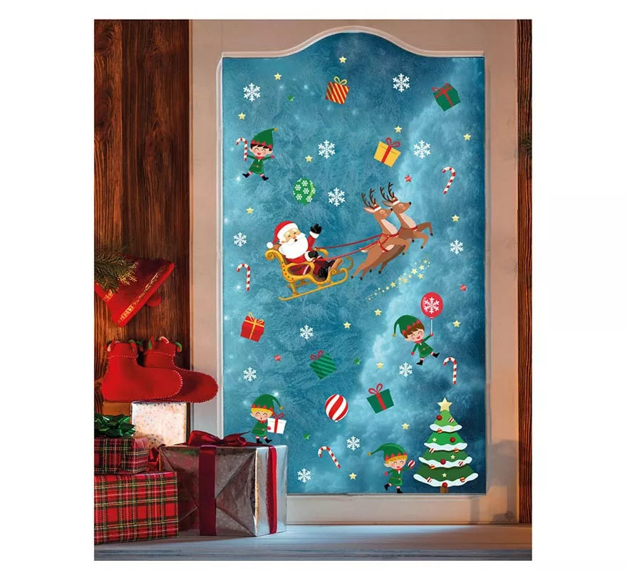 Translation missing: en.Pack de 2 Hojas Electroestáticas de Ventana Papá Noel de 30x40 cm
