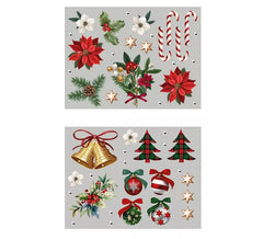 Pack of 2 Electrostatic Sheets Christmas Figures 30x40 cm