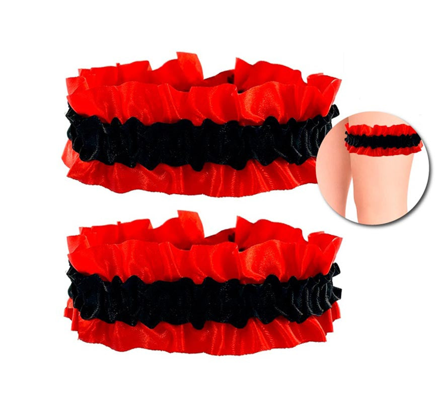 Pack de 2 Ligueros rojo y negro