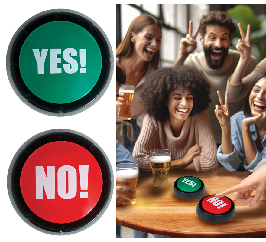 Pack de 2 Pulsadores 'Yes!' y 'No!'de 9 cm