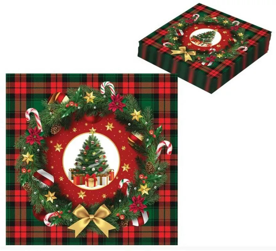 Translation missing: en.Pack de 20 Servilletas Árbol de Navidad de 33x33 cm