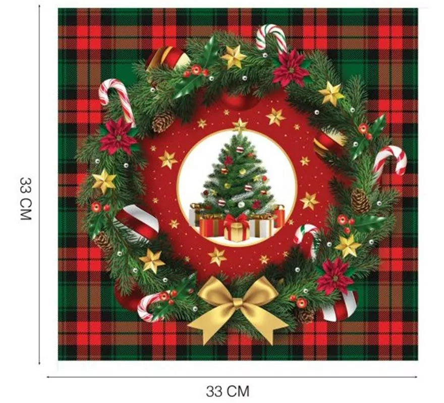 Translation missing: en.Pack de 20 Servilletas Árbol de Navidad de 33x33 cm
