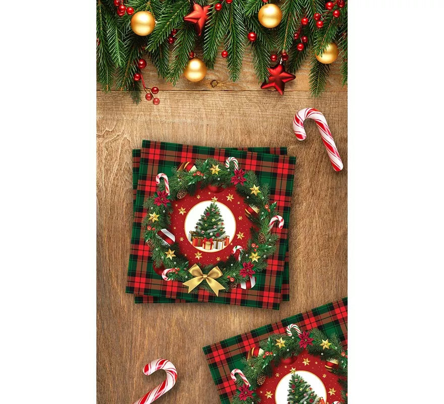 Pack de 20 Servilletas Árbol de Navidad de 33x33 cm