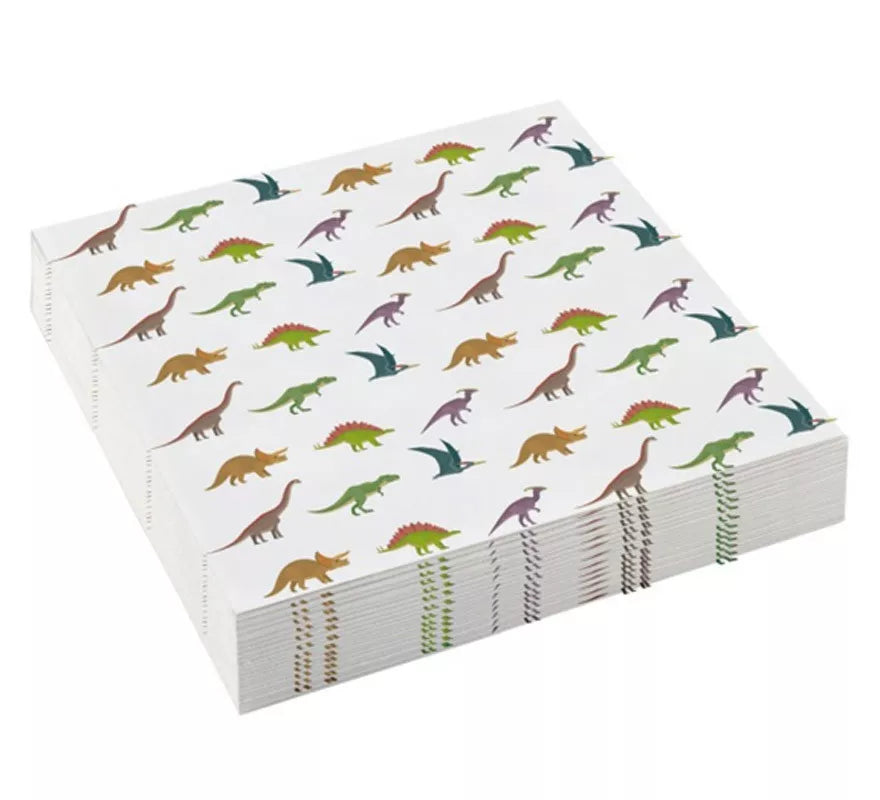 Translation missing: en.Pack de 20 Servilletas de Dinosaurios de Papel de 25x25 cm
