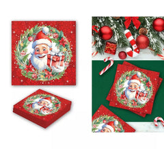 Pack of 20 Santa Claus Napkins of 16x16 cm