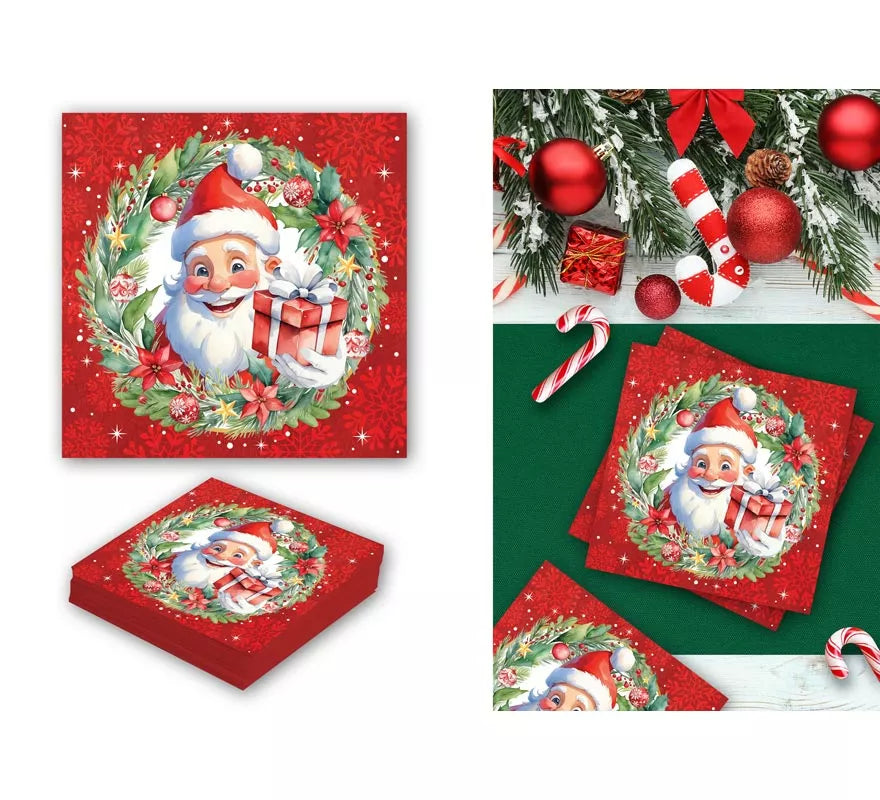 Translation missing: en.Pack de 20 Servilletas de Papá Noel de 16x16 cm