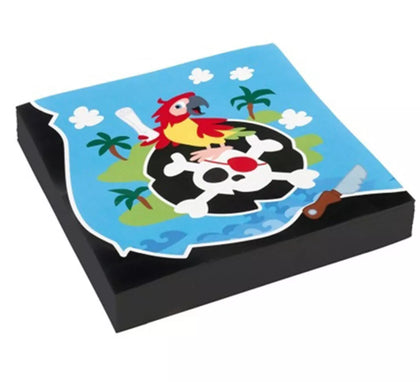 Pack de 20 Servilletas de Piratas de Papel de 33x33 cm