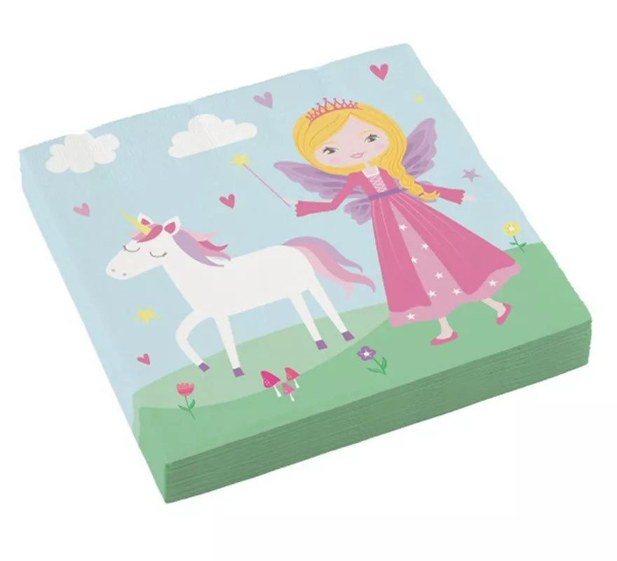 Translation missing: en.Pack de 20 Servilletas de Princesa Medieval de Cartón de 33x33 cm