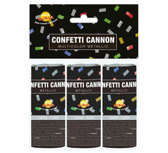 Pack of 3 Multicolor Kabuki Confetti Cannons of 10.5 cm