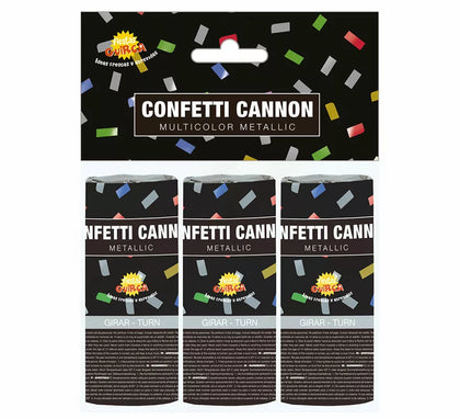 Pack de 3 Cañones Kabuki Confetti Multicolor de 10.5 cm