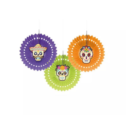 Pack de 3 Colgantes de Día de los Muertos de 30 cm