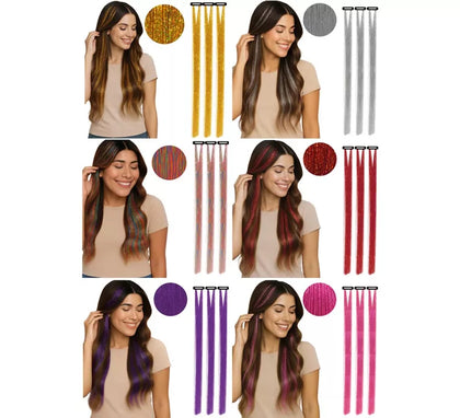 Pack de 3 Mechones de 50 cm Brillantes en varios colores