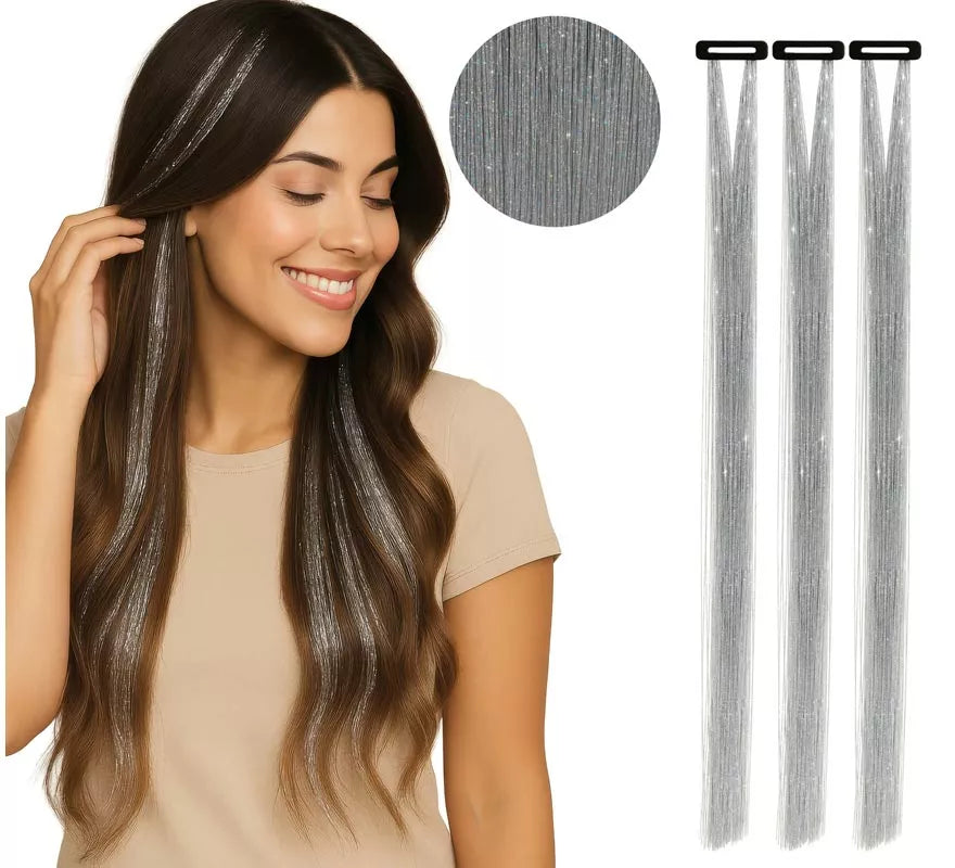 Pack de 3 Mechones de 50 cm Brillantes en varios colores