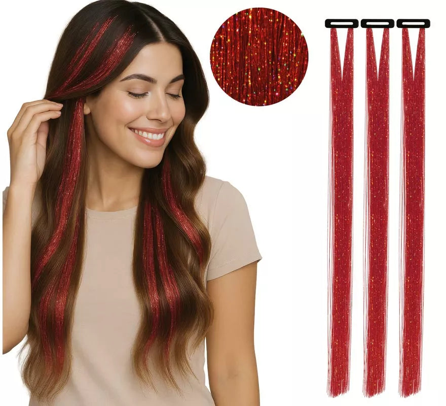 Pack de 3 Mechones de 50 cm Brillantes en varios colores