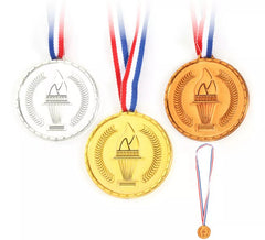 Pack of 3 Olympic Medals with 40 cm ribbon