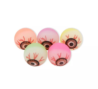 Pack de 3 Pelotas Ojos de goma luminiscente en colores surtidos de 3 cm